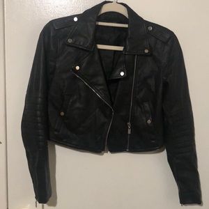 Zara Basic Outerwear black leather jacket